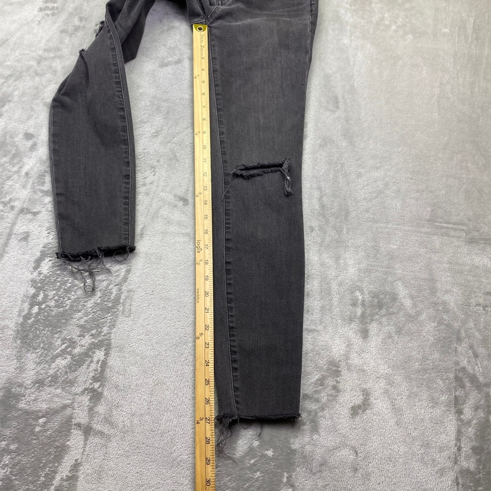 Madewell 9 High Rise Skinny‎ Jeans Distressed Black Size 26 Fits 25" Grunge - Picture 3 of 9
